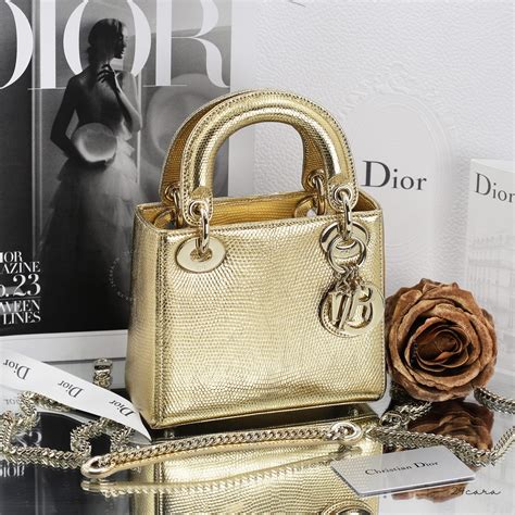 lady dior gold mini|Lady Dior mini price.